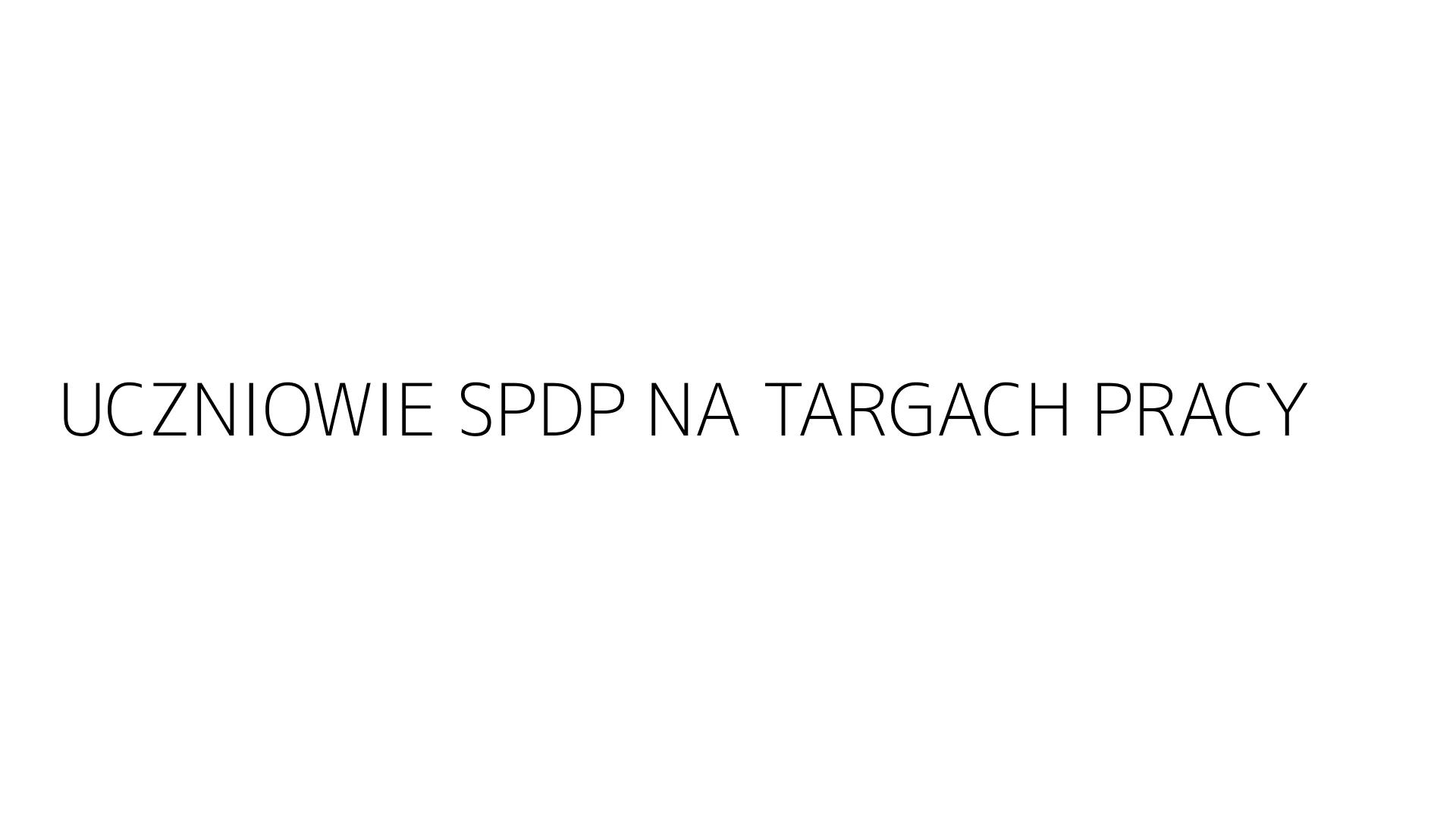 UCZNIOWIE SPDP NA TARGACH PRACY